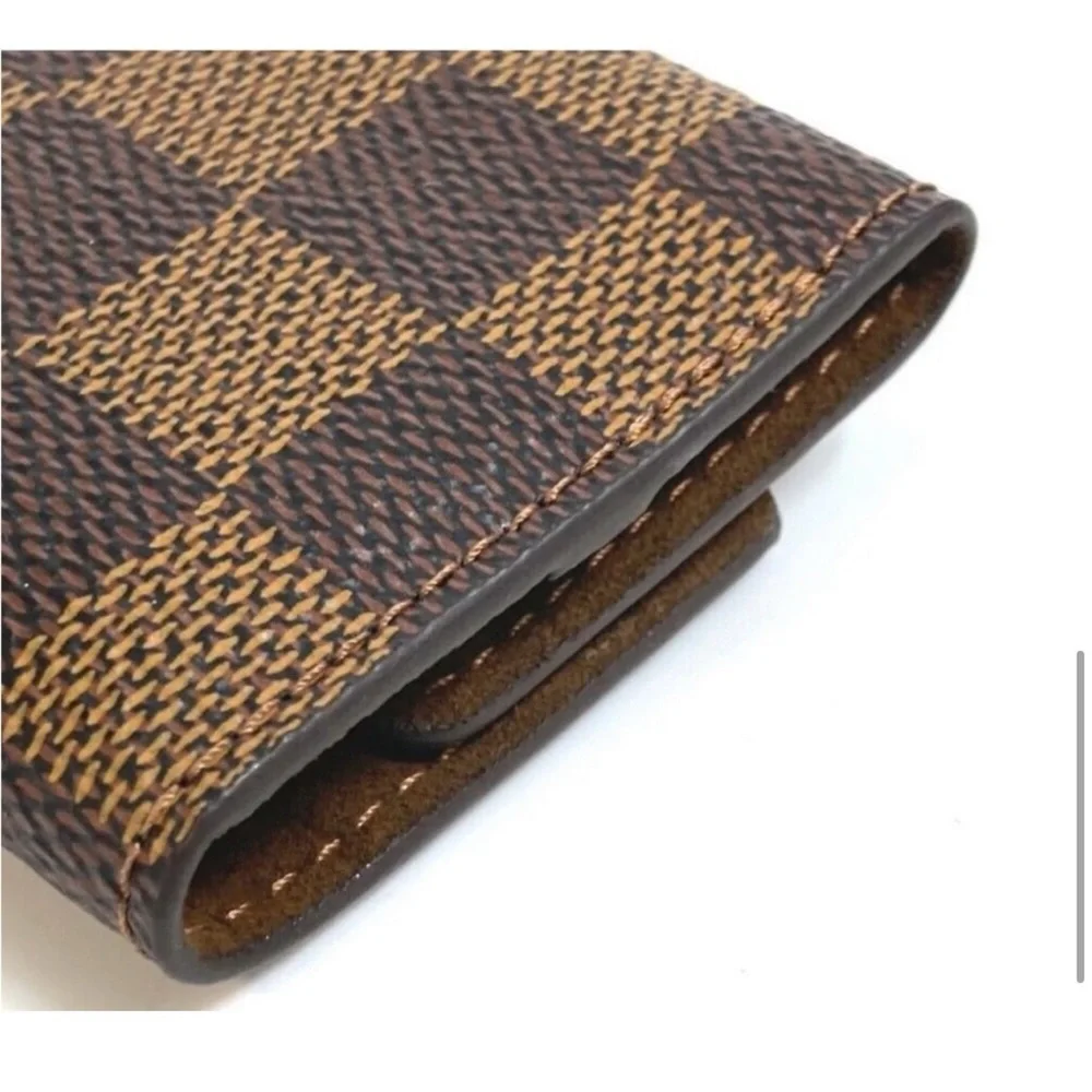 Authentic Louis Vuitton NEW cufflinks case damier ebene leather with box